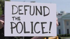 Defund the Police protest sign image