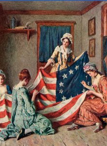 Betsy Ross sews the American flag
